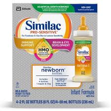 Similac Pro Sensitive Non Gmo Infant Formula With Iron Bottles 4ct 2 Fl Oz Each Target