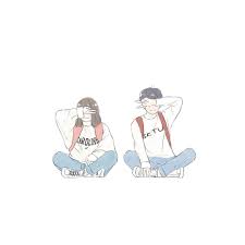 Couple Pair Dp Happily Insightfully Happy Ilustrasi Karakter Ilustrasi Komik Kartun