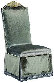 The kendall chair is not available in leather. Skirted Dining Room Chair In A Platinum Fabric