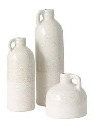 Amazon Com Tenwaterloo Set Of 3 Ceramic Bud Vases In Speckled Cream Finish 4 Inches 7 5 Inches And 9 5 Inches High Home Bud Vases Vase White Ceramic Vases