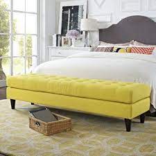 The Bed Bench Makes For A Cozy Bedroom Savillefurniture Yellow Bedroom Bedroom Bench Furniture