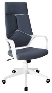 Modern white leather roundback chair. Techni Mobili Modern Studio Office Chair Grey White Contemporary Office Chairs By Homesquare Houzz