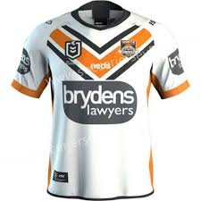 2019 20 Wests Tigers Away White Rugby Shirt