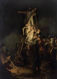 Maria ini duduk dekat kaki yesus dan terus mendengarkan perkataannya. Keturunan Dari Salib Rembrandt 1634