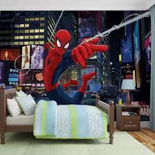 Giant Size Wallpaper Mural For Boy S And Girl S Room Spiderman Cartoon Giant Wall Mural Ideas Expre Spiderman Bedroom Childrens Bedrooms Design Bedroom Decor