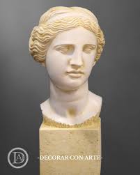Head of the Venus De Milo. 35 Cm (13.78 Inches). Molded Marble. Handmade in  Europe.