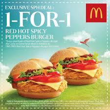 Mcdonald S Singapore 1 For 1 Red Hot Spicy Peppers Burger Promotion 11 18 Nov 2018