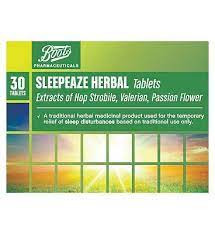 Boots Pharmaceuticals Boots Sleepeaze Herbal Tablets 30 10085635 12 Advantage Card Points Traditional Herbal Medicinal Prod Herbalism Tablet Herbal Medicine