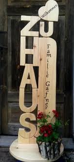 Zu Haus Holz Stele 1 25m Herz Willkommen Hochzeit Holzstelen Turschild Holz Holzgeschenke