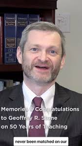 Professor Geoffrey Stone reached an extraordinary milestone of 50 years of  teaching and University service. An innovative teacher, strategic leader,  and prolific scholar