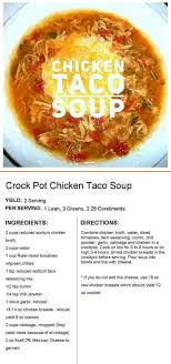 White onion, skinless boneless chicken breasts, tomato sauce and 6 more. Crock Pot Chicken Taco Soup Lean Protein Meals Lean And Green Meals Lean Eating