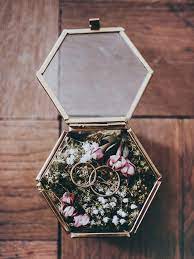 Diy Wedding Ideas Ring Pillow Made Of Moss In A Glass Casket Casket Diy Glass Hairstyle Hairstyles Id Wedding Ring Box Ring Pillow Rose Engagement Ring