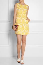 Bright Yellow Carpreena Floral Jacquard Dress Diane Von Furstenberg Dresses Jacquard Dress Diane Von Furstenberg