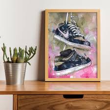 And related products have become an unmissable aspect of a comfortable lifestyle canvas nike can transform a plain room into a unique and inviting space with just as little as a wall. Nike Air Jordan 1 High Travis Scott Painting 40x30cm Jos Hoppenbrouwers Art