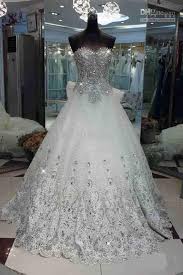 Strapless Bridal Dresses With Beads Strapless Organza Applique Court Bowkont Bling Wedding Dress Wedding Dresses Mermaid Sweetheart Wedding Dress Organza