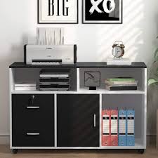 Our selection includes quality manufacturers like allsteel, haworth, steelcase and many more. Amazon Com Tribesigns Wood File Cabinet 2 Drawer Storage Printer Stand Mobile Cabinet With Locks And Wheels Open Storage Shelves For Study Home Office Wihte Black Kitchen Dining
