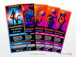 Space Jam 2 Movie Ticket Invitation Space Jam A New Legacy Etsy In 2021 Movie Ticket Invitations Party Logo Space Jam