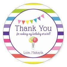 Thank You Gift Ideas For Birthday Party Thank You Custom Candy Birthday Party Favor Tag Zazzle Com Candy Birthday Party Birthday Party Favors Party Favor Tags