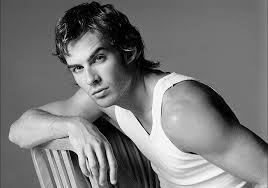 Love black and white the vampire diaries delena damon. Hd Wallpaper Men S White Tank Top Guy Actor Ian Somerhalder Black And White Wallpaper Flare