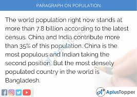 Ncert solutions for class 8 social science history chapter 1 how, when and where. Paragraph On Population 100 150 200 250 To 300 Words For Kids Students And Children A Plus Topper