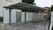 Carport Mit Seitenwand Aus Vsg Glas Und Alulochblech Mullplatzeinhausung Aus Alulochblech Remchingen Carports Carport Uberdachung Metallbau