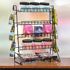 Candy Display Black 5 Shelf Countertop Display With 2 Clipping Strips