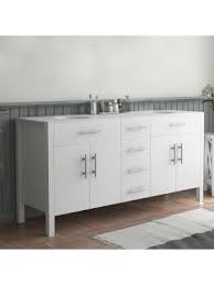 Compared to single sink vanities, double sink vanities have larger, standard cabinet sizes. Bathroom Vanities 66