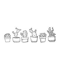 Black And White Cactus Print Black And White Potted Cacti Print Instant Digital Download With Images Succulents Drawing Cactus Drawing Cactus Print