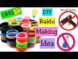 Diy Rakhi Making At Home How To Make Rakhi At Home Easy Rakhi Rakhi With Hair Rubber Band Youtube Rakhi Making Rakhi Hair Rubber Bands