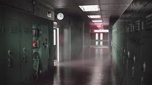 Artstation 70 S School Hallway Daniel Steart Anime Backgrounds Wallpapers School Hallways Anime Background