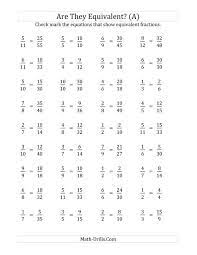 are these fractions equivalent multiplier range 2 to 5 a