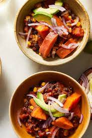 Spicy Black Bean And Sweet Potato Chili Recipe Recipe Sweet Potato Chili Recipes Sweet Potato Chili Recipe