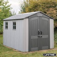 Suncast storage shed outdoor storage sheds storage shed organization built in storage outdoor storage shed. Lifetime 7ft X 12ft 2 14 X 3 57m Simulated Wood Look Storage Shed With Windows Costco Uk