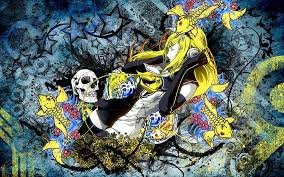 See more ideas about anime, anime music, anime girl. Hd Wallpaper Blonde Girl Listening To Music Skull Fish And Anime Character Painting Wallpaper Flare