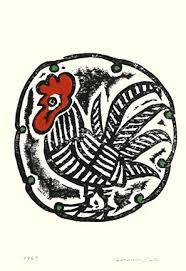 Domestic Fowl Print Artist Woodcuts Prints Bird Prints