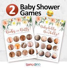 Funny Baby Shower Games Boobs or Butts Game Beer Belly or - Etsy