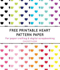 Heart Printable Digital Paper In 12 Colors Heart Printable Digital Paper Free Digital Paper