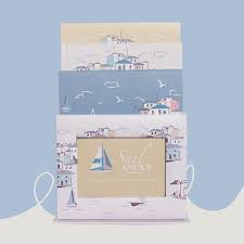 ستاند بـ نوتات و فريم بحري أنيق برسومات قوارب ديكور مكتبي مرتب instagram posts instagram poster