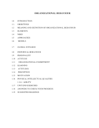 Pdf Unit 1 Organisational Behaviour