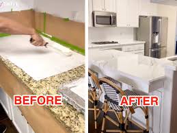 More images for painting kitchen countertops to look like marble » How To Do Tiktok Diy Marble Countertop Hack Whether It S A Good Idea