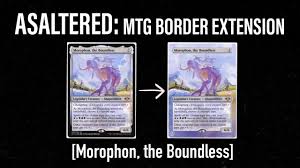 (see pictures) i think if you're an edh double sleever it will be just fine, . Morophon The Boundless Magic The Gathering Altered Card Edh Youtube
