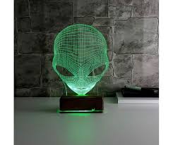 Tahtamoda 3d 3 Boyutlu Dekoratif Led Masa Gece Lambasi Uzayli Alien Kumandali 16 Renk Rgbtht3d130 Led Uzaylilar Renkler