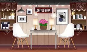 .for you to choose from and hundreds of different coffee tables, lamp tables, storage units, rugs and pictures to accessorise your home. Cafe Coffee Shop Interior Realistic Set With Chairs Stools Tables Royalty Free Cliparts Vectors And Stock Illustration Image 100476535