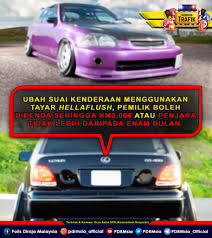 There are no translations available. Denda Rm2 000 Atau Penjara Jika Ubah Suai Kenderaan Guna Tayar Hellaflush Pdrm Motoqar