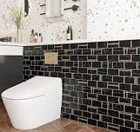 Black/Gold Marble Subway Tile Peel and Stick Backsplash 3D ...