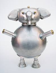Eli The Elephant Elephant Whimsical Art Assemblage Art
