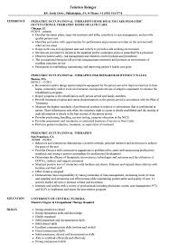 Pediatric Occupational Therapist Resume Samples Velvet Jobs