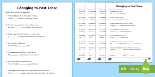 Changing To Past Tense Sheets Teacher Made