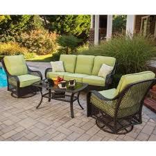 Hanover Orleans Wicker 4 Piece Patio Conversation Set Conversation Set Patio Patio Seating Patio Seating Sets