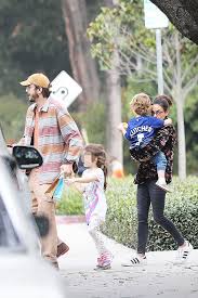 Mila kunis says husband ashton kutcher is 'fantastic' at homeschooling their kids. Ashton Kutcher Mila Kunis Take Their Kids To The Park Cute Pics Hollywood Life